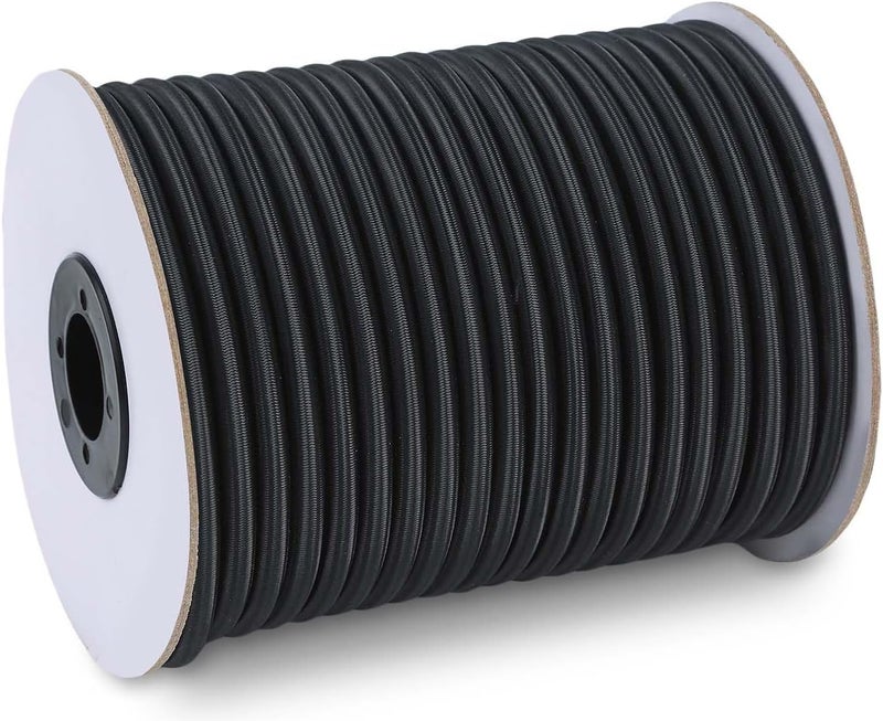 Radix Rope حبال بونجي من الدرجة البحرية للاستخدام الثقيل في الهواء الطلق - لفة حبل بونجي - حبل مرن 100% وقابل للتمدد وحبل بونجي ممتص للصدمات لسطح الكاياك، التخييم، الحرف اليدوية (3/8" × 100 قدم) - Image 1
